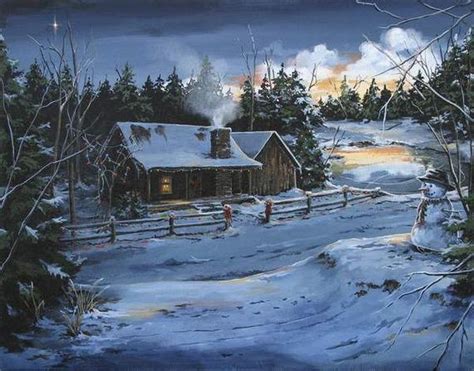 Note Cards Farmhouse Art Rustic Log Cabin Winter Scenes