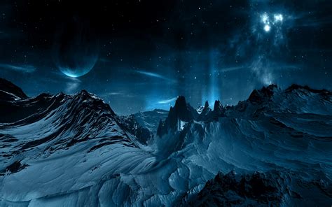 Mountains Outer Space Planets 1920x1200 Wallpaper High Quality