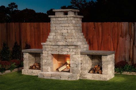 Your outdoor stone fireplace or kitchen starts with belgard. Fremont Fireplace Kit in 2020 | Diy outdoor fireplace ...