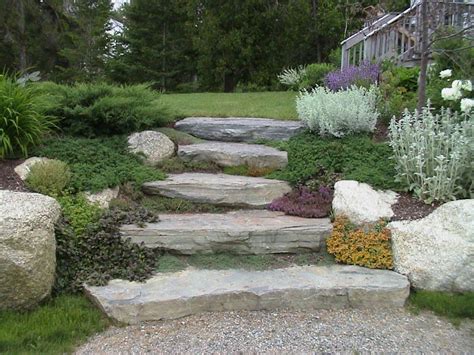 Steps In Hillside Private Residence Natural Stone Steps Boulders