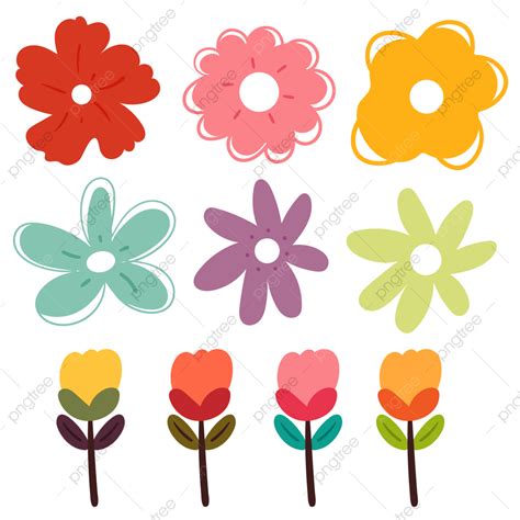 Gambar Koleksi Stiker Bunga Kartun Bunga Floral Stiker Bunga Png Dan