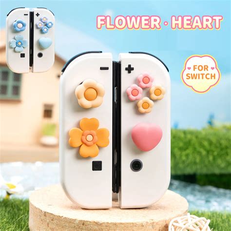 Flower-Heart-Silicone-Soft-D-pad-Cross-Button-ABXY-Key-Sticker-Skin