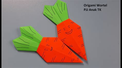 Cara Melipat Bentuk Wortel Origami Wortel Pjj Anak Tk Atau Paud Youtube