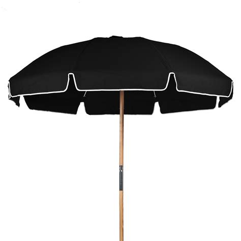 75 Ft Wide Frankford Beach Umbrella In Black And Linen