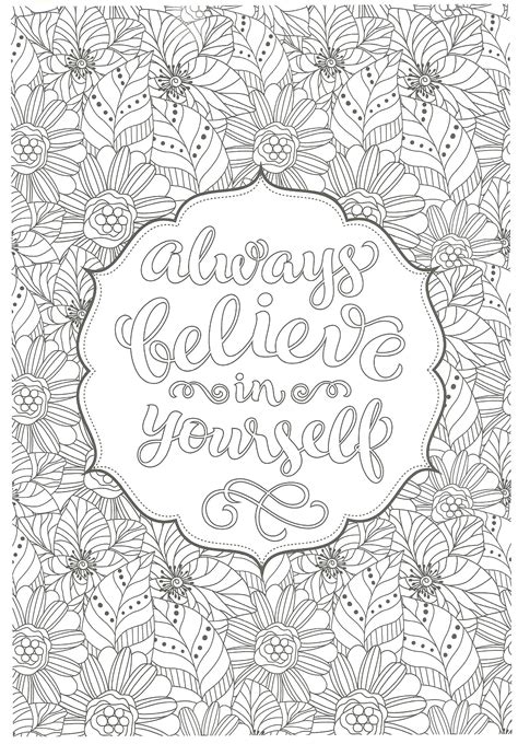 ️believe In Yourself Coloring Page Free Download