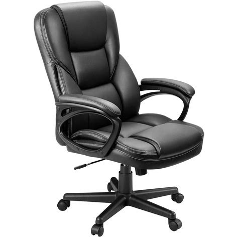 Lacoo Faux Leather High Back Executive Office Chair With Lumbar Support Black