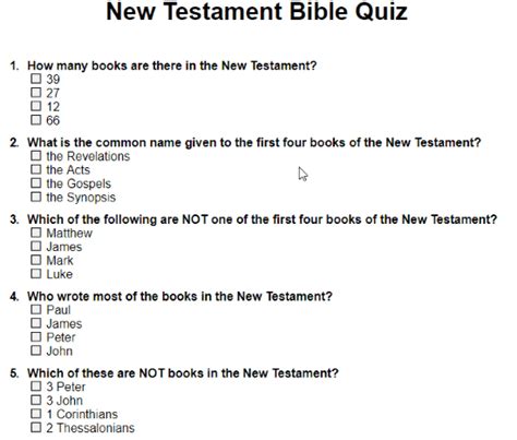 Download Printable Bible Quiz From These Free Websites