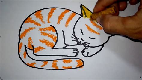 Cara Menggambar Kucing Tidur Untuk Anak Youtube