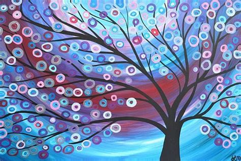 Abstract Tree Blue And Red Lm Abstract Tree Painting Abstract Tree
