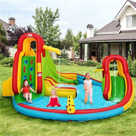 Gymax Kids T Inflatable Water Slide Park Bounce House W480w Blower