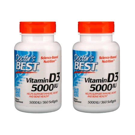 These caps do everything a good vitamin d supplement needs to do. Doctor's Best - Vitamin D3, 5,000 IU, 360 Softgels - 2 ...