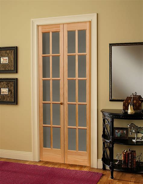 Pinecroft Williamsburg 32 In X 80 In Unfinished Pine Wood 2 Panel Square Clear Glass Solid Core