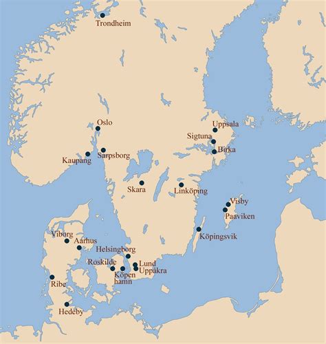 Map Highlighting Kaupangs Geographic Location In Scandinavia Map