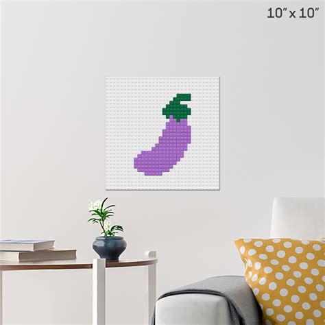 Eggplant Pixel Art Wall Poster Build Your Own With Bricks Brik