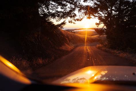 Car Road Sunset Sunlight Nature Hd Wallpaper Peakpx