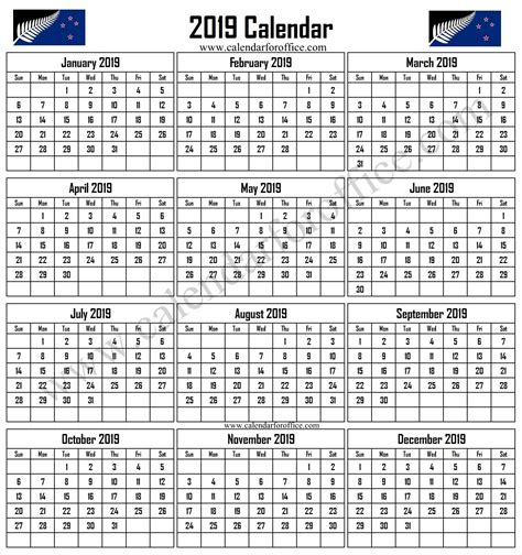 Printable Calendar Nz Calendar Templates