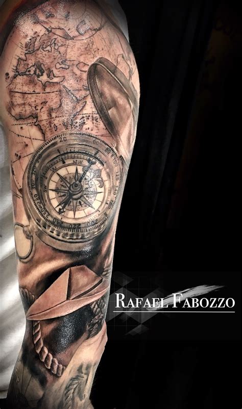 Realistic Compass Tattoo By Rafael Fabozzo Body Art Tattoos Sleeve Tattoos Eagle Tattoos