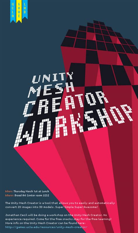 Hi, i'm jc, and just like you, i love playing video games and that's why i ended up becoming a game developer as my job and making video games as my hobby. UCLA Game Lab Unity Mesh Creator Workshop on Thursday ...