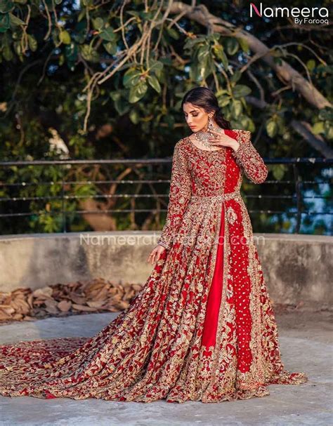 Latest Red Bridal Dress Pakistani In Gown Style Bs600 Red Bridal