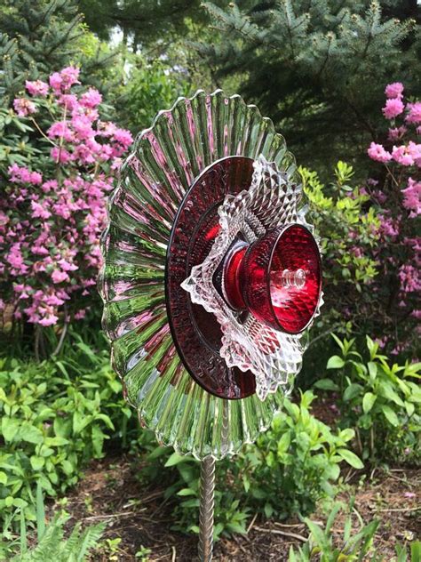 There are 26186 glass garden flower for sale on etsy, and they cost $43.60 on average. Repurposed Glass Flower/Suncatcher/Wall Decor/Garden Art ...