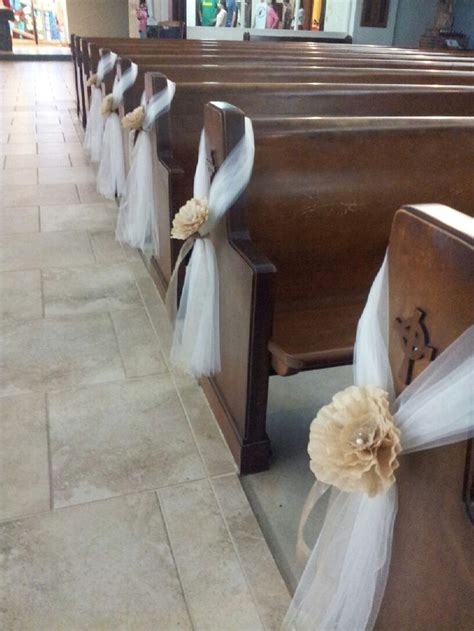 Wedding Aisle Chair Decorations Pew Decoration Tulle And Paper