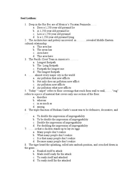 Home › bank soal › contoh soal toefl › toefl. Contoh Soal Toefl Tentang Gerund | Sobat Guru