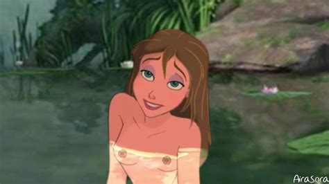 Tarzan Spies On Jane While She Bathes