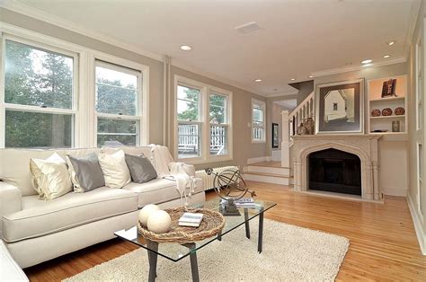 Greygray And White Living Room With Marble Fireplace Traditional