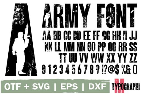 Stencil Font SVG Military Font SVG Army TTF Svg Dxf Png Eps Pdf