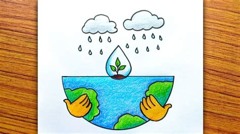 World Water Day Poster Drawing Colour Easy Save Water Save Earth