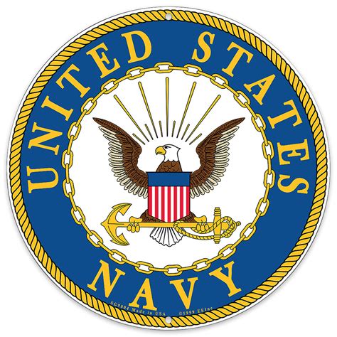 Us Navy Logo 12 Round Aluminum Sign Knives And Swords At