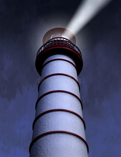 Night Lighthouse Beam Stock Illustration Illustration Of Coastline