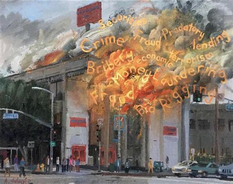 Alex Schaefer Sunset And Vine Oilcanvas Dark Street Street Art Fire