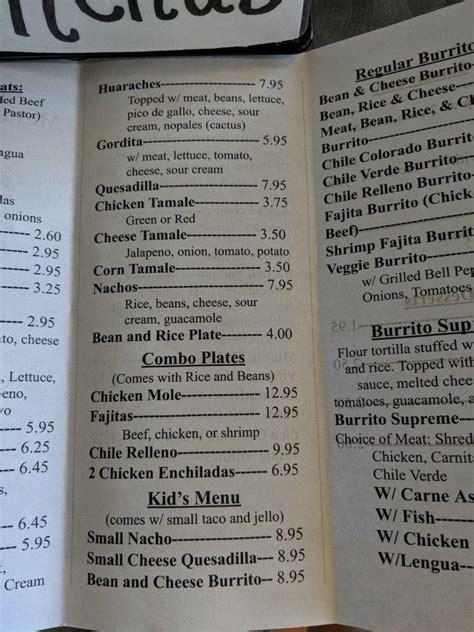 Menu At El Paisano Mexican Taqueria Restaurant Fortuna