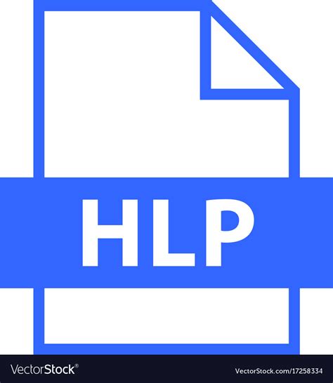 File Name Extension Hlp Type Royalty Free Vector Image