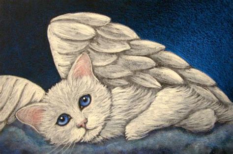 | see more about funny, art and drawing. WHITE ANGEL KITTEN CAT - I MISS YOU TOO - by Cyra R ...