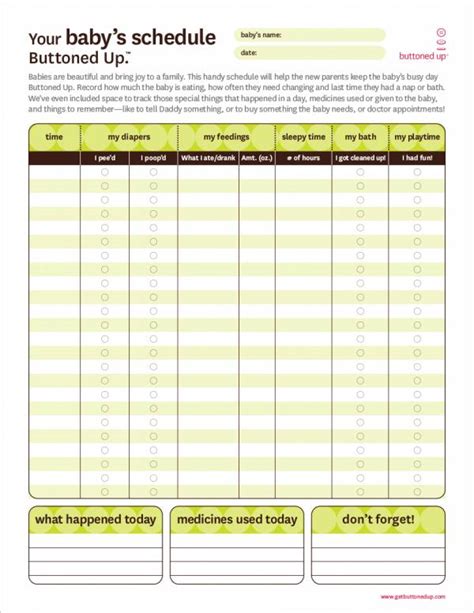 baby feeding schedule samples templates  word