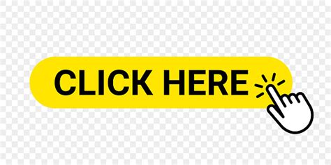 Click Here Vector Web Button Isolated Website Buy Or Register Yellow