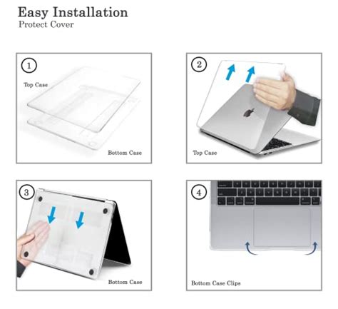 GVTECH Para MacBook Pro De 13 Pulgadas Crystal Clear Case 2016 20