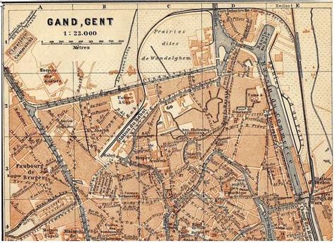 Antique Map Plattegrond Carte Gand Gent België 1905 Detail1 Picryl