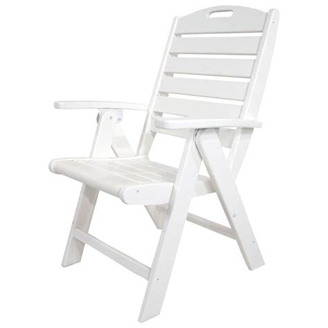 Our high back resin dining chairs are stackable, sturdy and durable. UPC 845748018609 - Trex Chairs Yacht Club Classic White Highback Patio Folding Chair TXD38CW ...