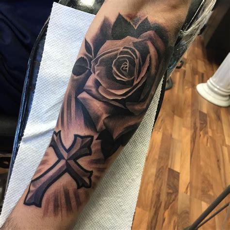 Chest tattoo faqs do tattoos on the chest hurt? Rose & Cross tattoo | Men's Fashion | Pinterest | Crosses ...