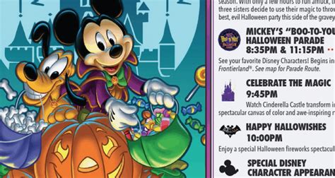 Walt Disney Worlds Mickeys Not So Scary Halloween Guide Map