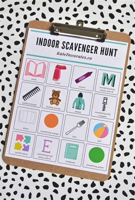 Indoor Scavenger Hunt Printable For Kids Views From A Printable