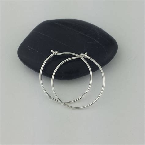Thin Small Sterling Silver Hoop Earrings Gauge Wire Etsy
