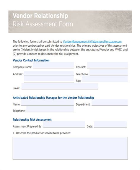 The head of procurement on a sample basis will review the vendor. 25+ Sample Risk Assessment Forms | Free & Premium Templates