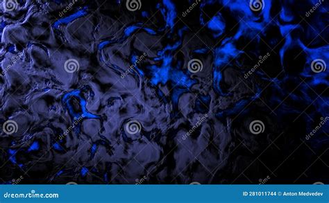Dark Blue Gradient Biological Forms Relievo Abstract 3d Illustration