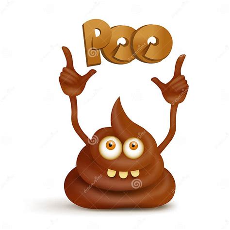 Funny Cartoon Poop Cut Emoji Character Stock Illustration