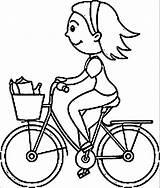 Coloring Bike Riding Bicycle Popular Basket sketch template