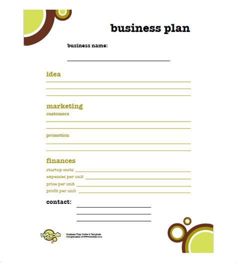 Simple Business Plan Template 29 Free Sample Example Format Download